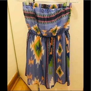NWT strapless tribal print dress. Size Small.